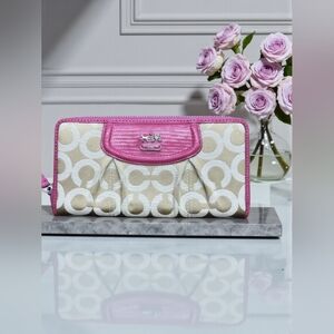 Coach Pink and Cream Women's Wallet